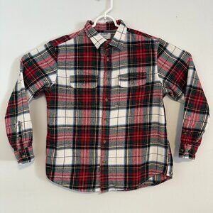 Old Navy Casual Button Down Mens Large Red White Plaid Modern Flannel Shirt